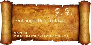 Fontányi Henrietta névjegykártya