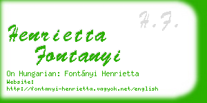 henrietta fontanyi business card